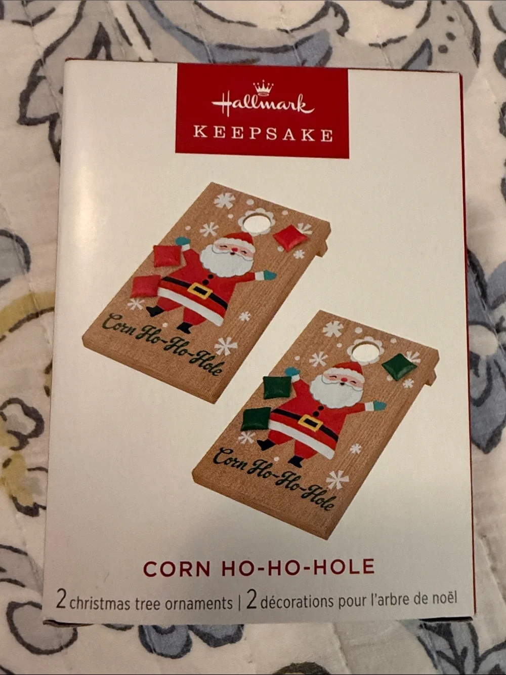 Hallmark Corn Ho-Ho-Hole Santa Ornaments - Red, Green, White